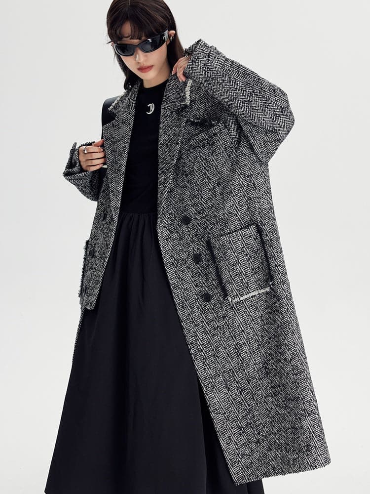 Herringbone Coat - chiclara