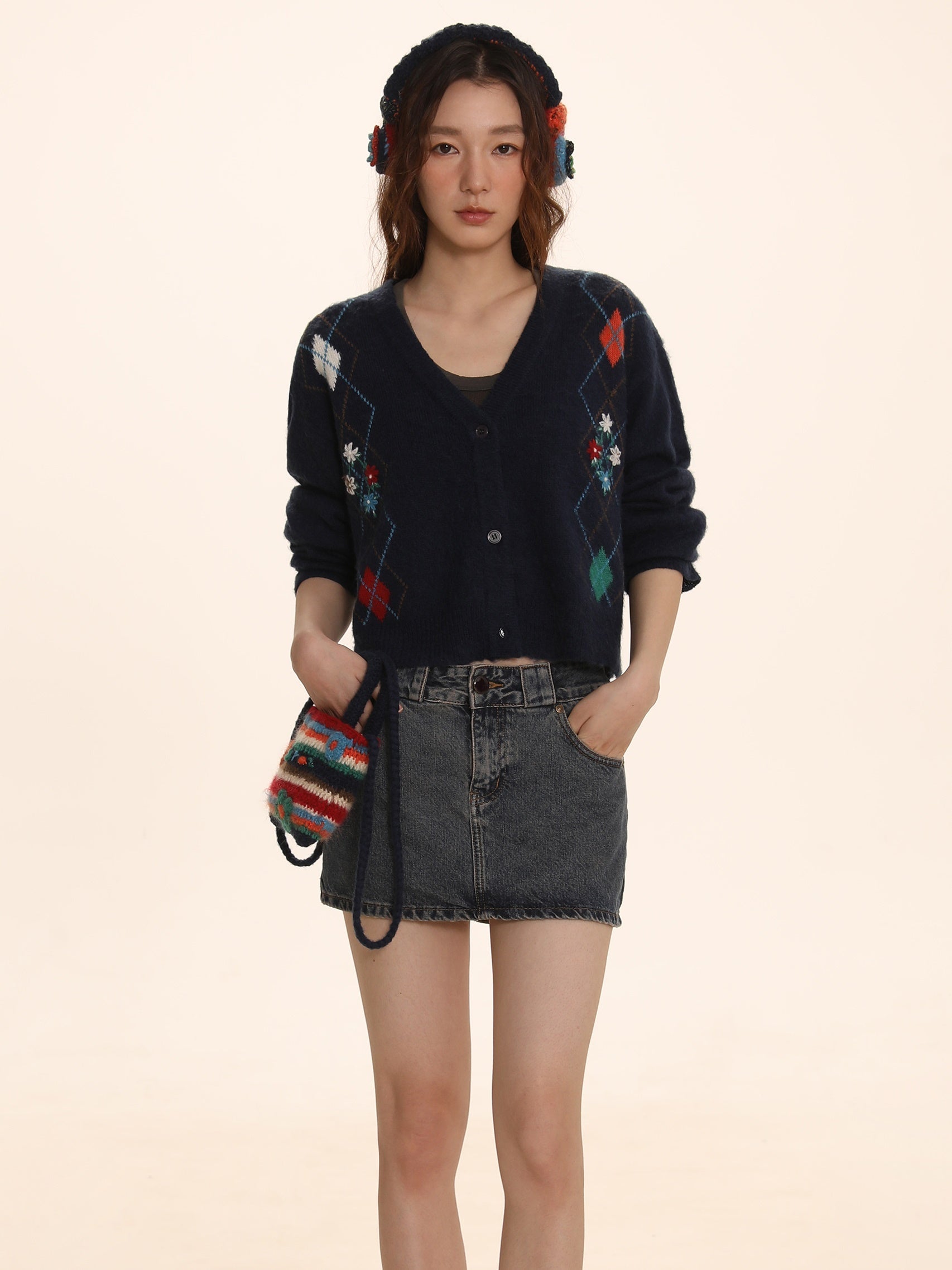 Embroidered Floral Knit Cardigan - chiclara