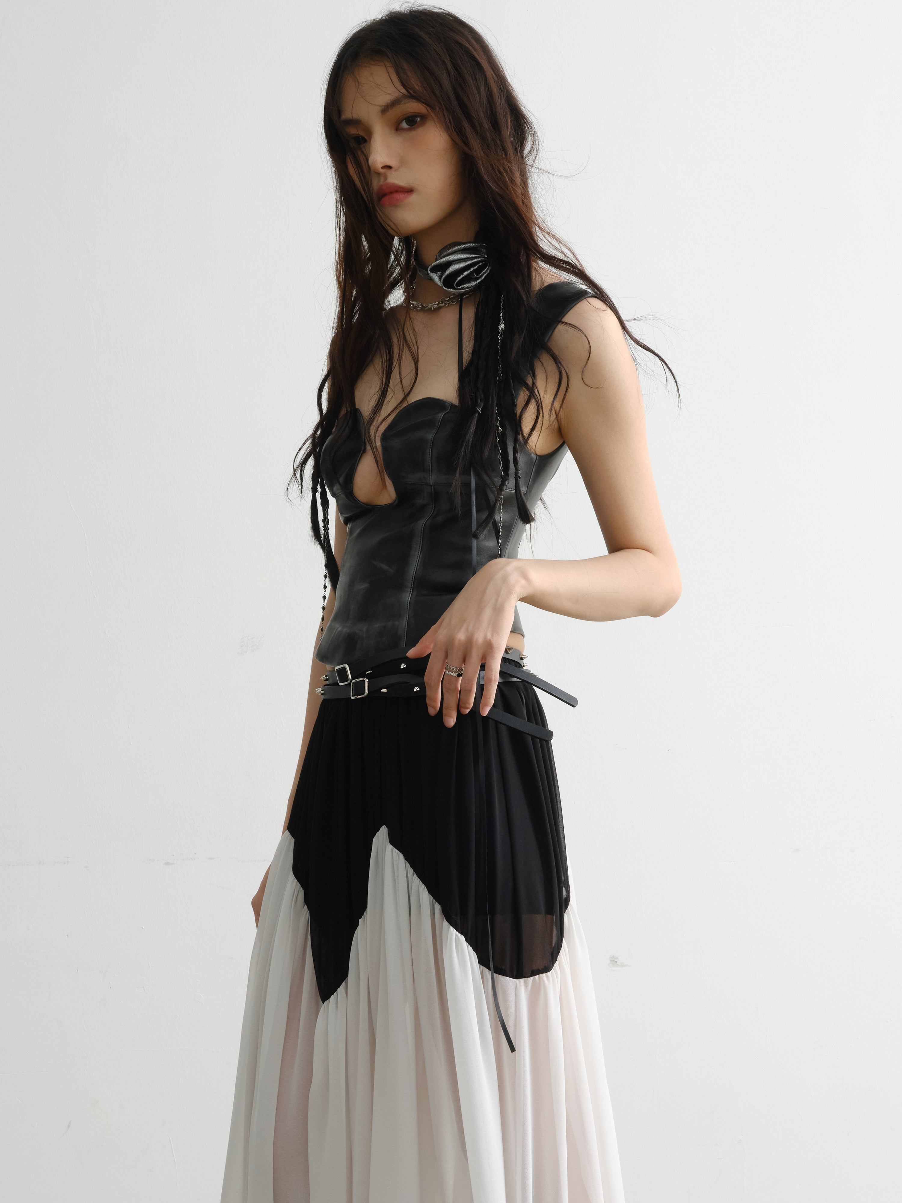 Vintage Hollow Pu Leather Vest - chiclara