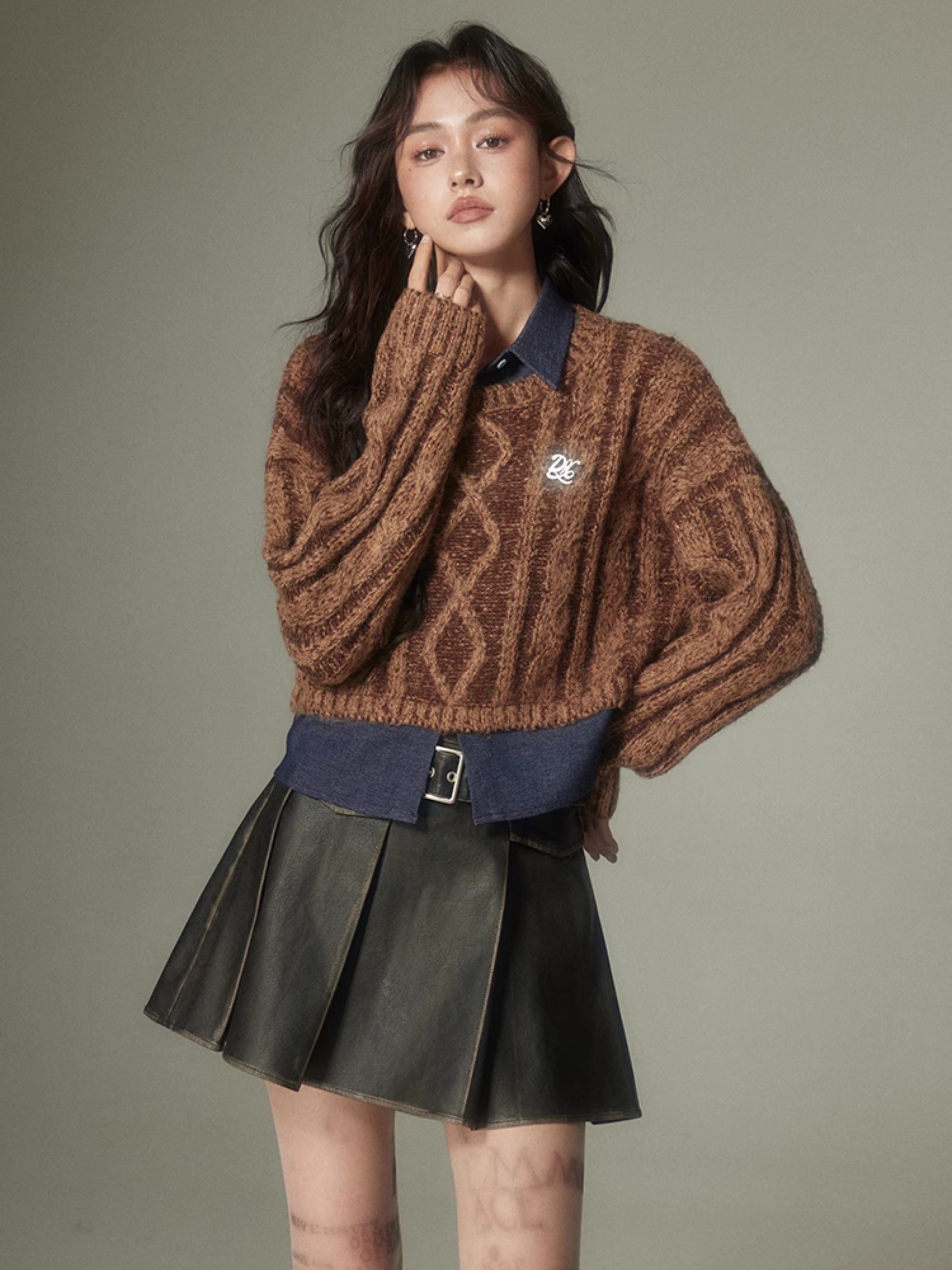 Two-Piece Style Short Sweater - chiclara