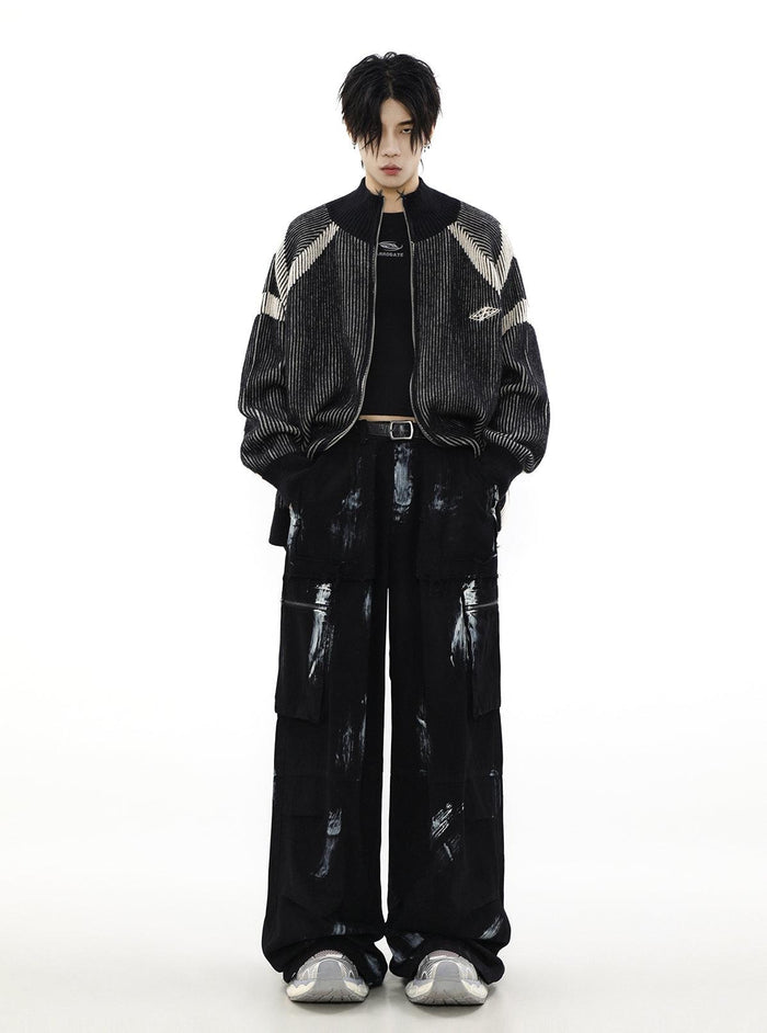 High Neck Oversize Knit Cardigan