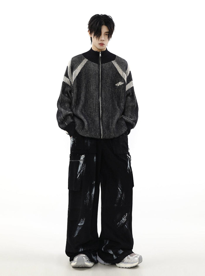 High Neck Oversize Knit Cardigan