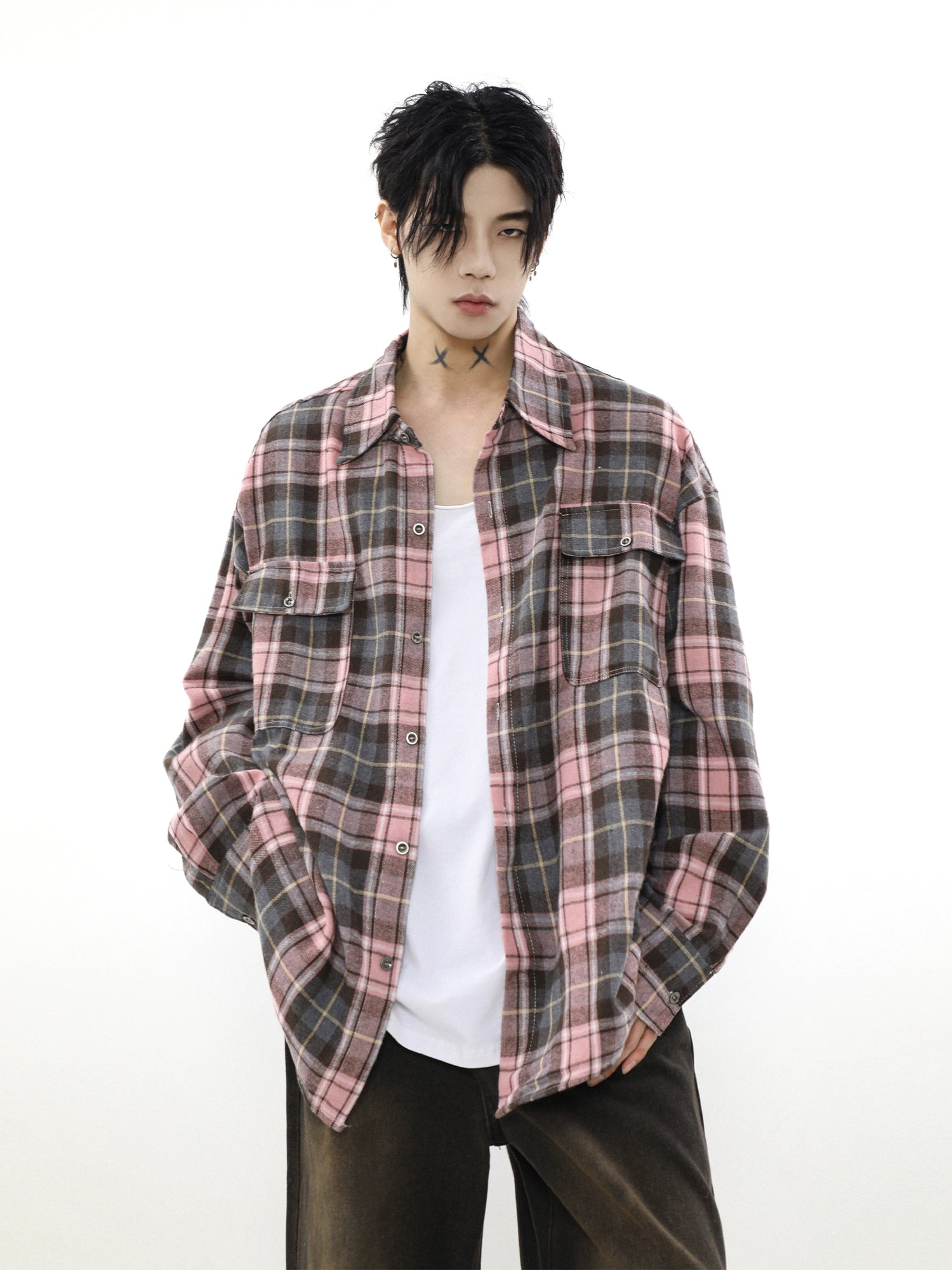 Checkered Oversize Shirt - chiclara