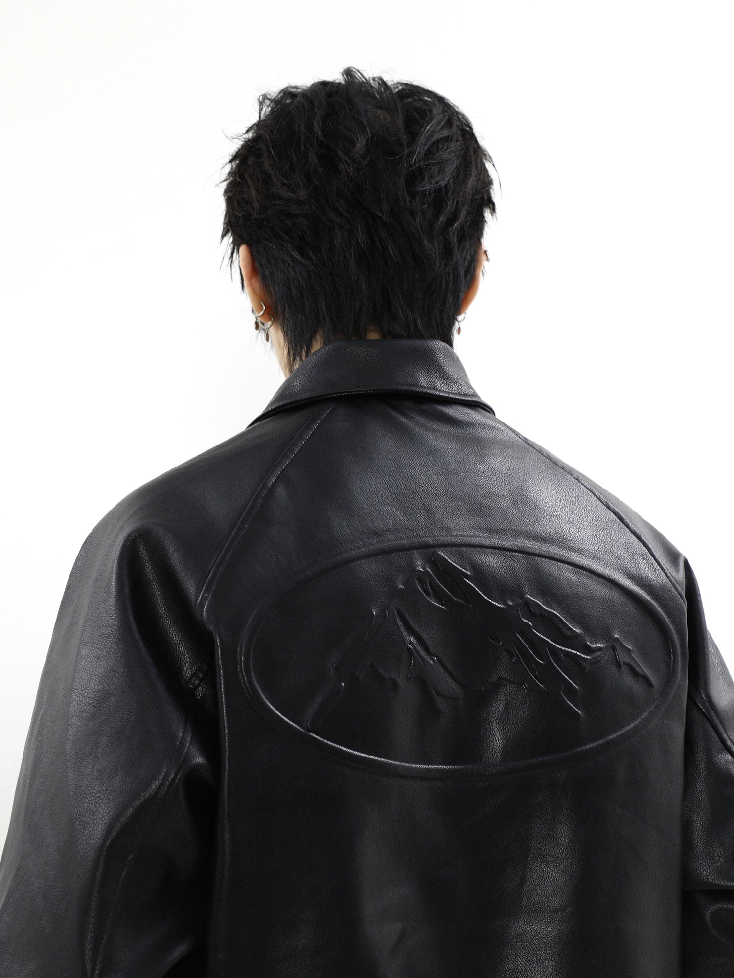 Raglan Faux Leather Oversize Jacket - chiclara