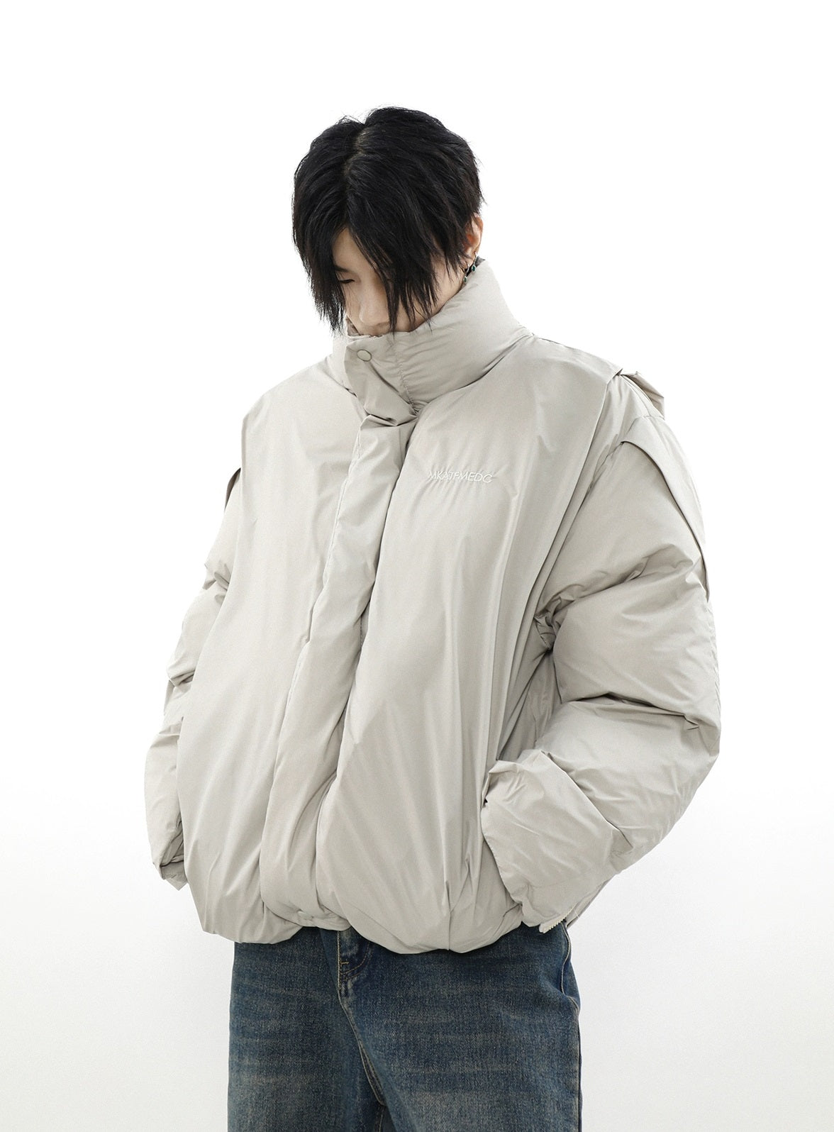 Pleated Shoulder Puff Jacket - chiclara
