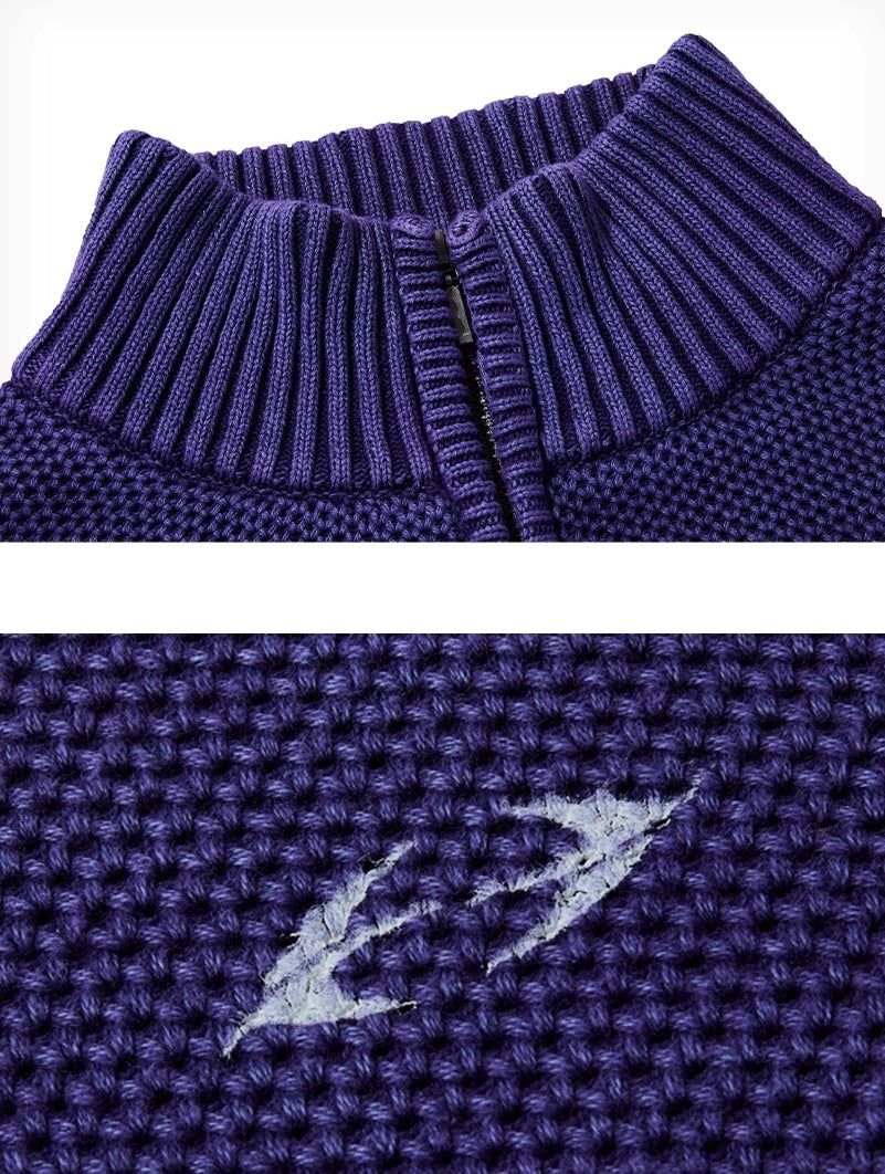 Zip Detail Knit Oversize Cardigan - chiclara