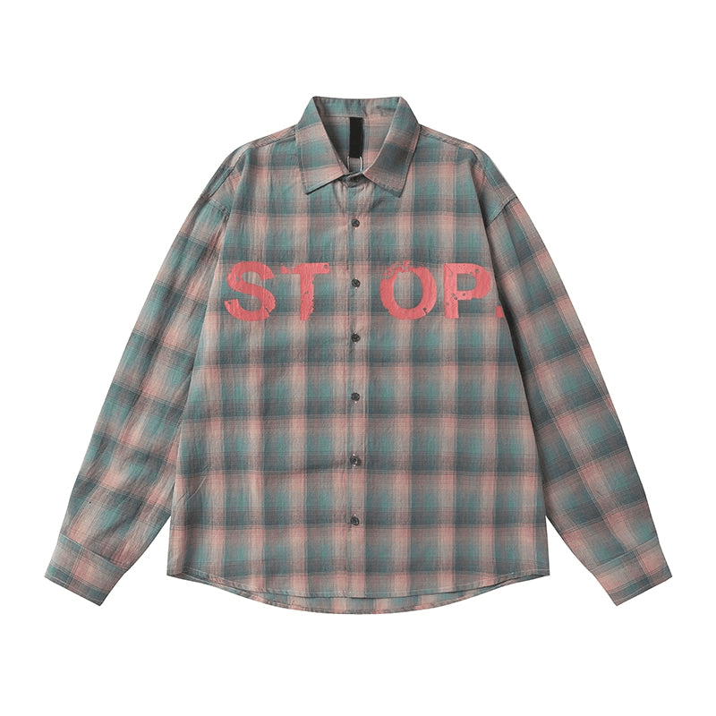 Classic Check Print Shirt - chiclara