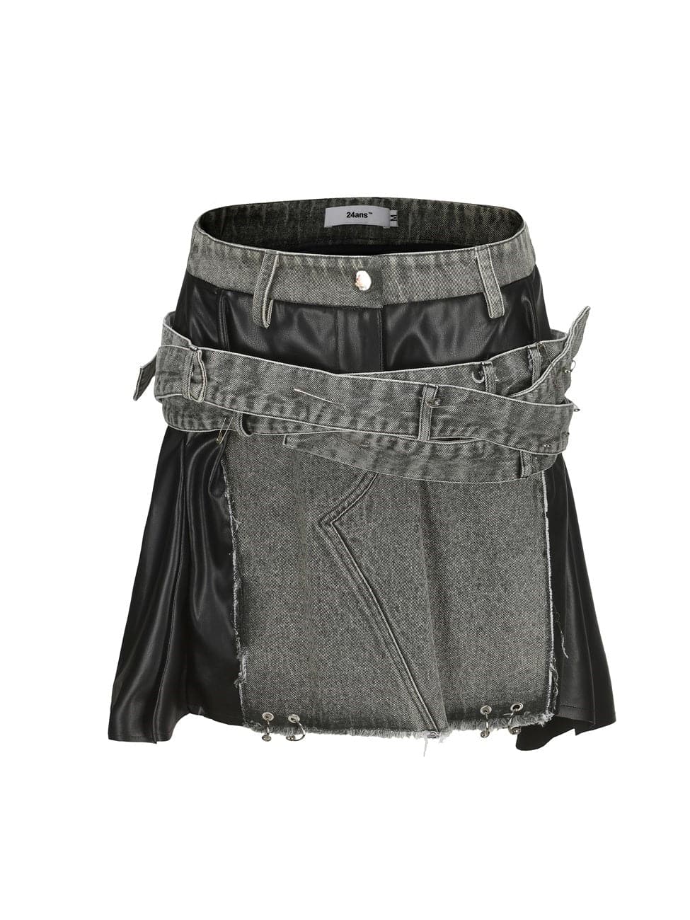 Sleek Leather Halter Top And Short Skirt - chiclara