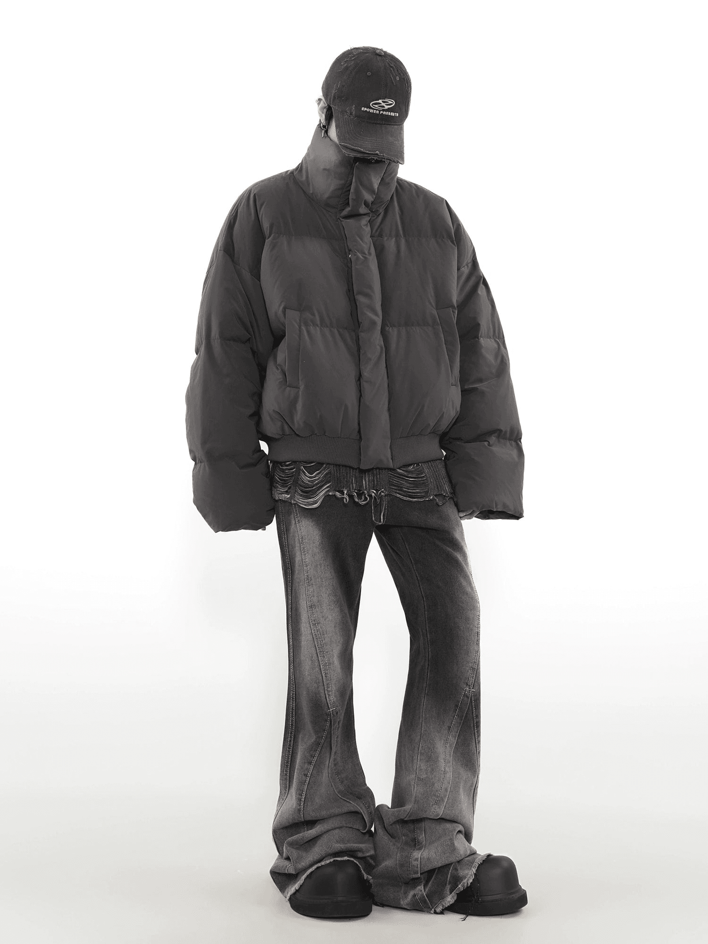 Puffer Jacket with High Collar for Women - Ada