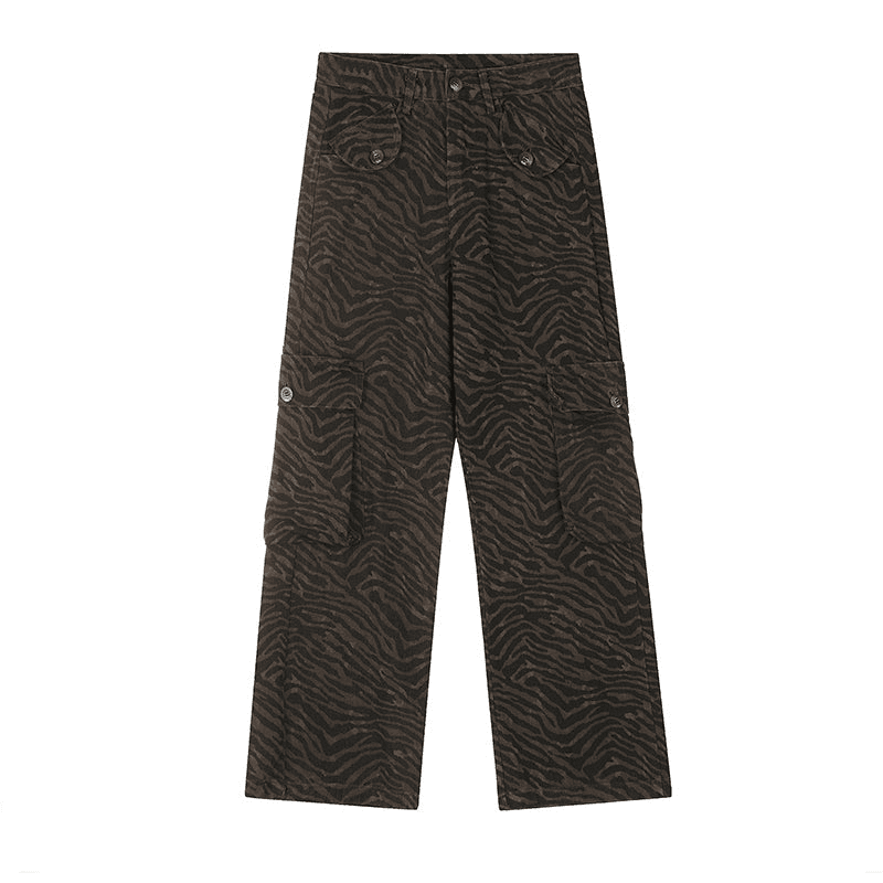 Safari Print Work Trousers - chiclara