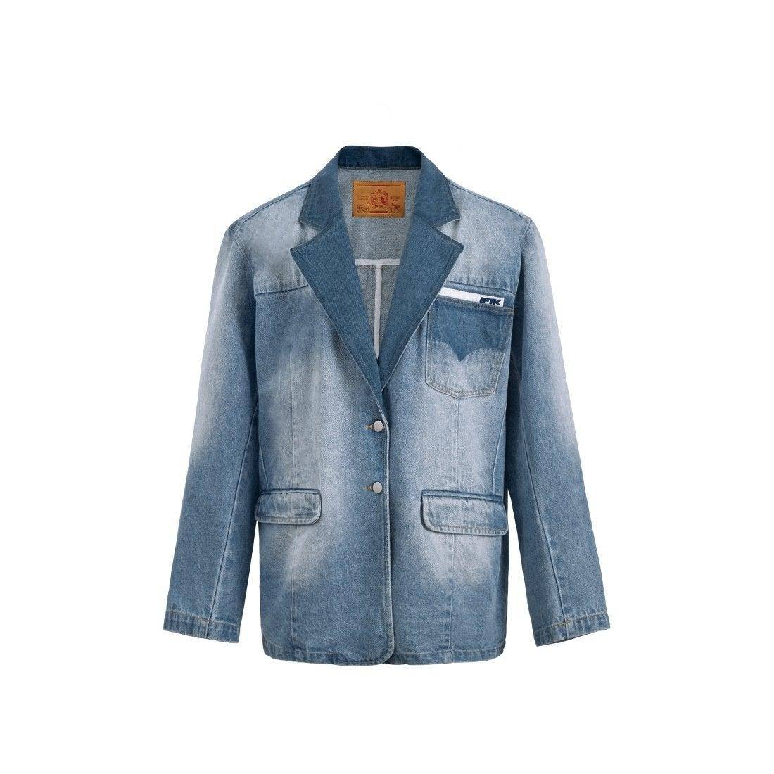 Justin Oversize Denim Blazer - A Timeless Tribute - chiclara